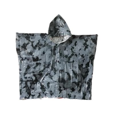 China NASA Style Emergency Cap Thermal Raincoat Reflective Reusable Survival Thermal Raincoat for sale