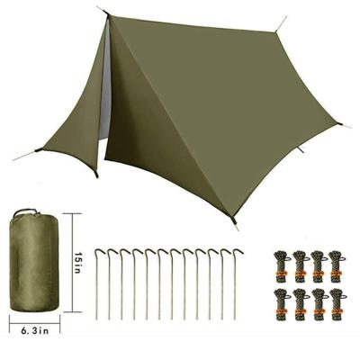 China Warm Reflective Emergency Tent Portable Green Camping Tents Waterproof Outdoor for sale