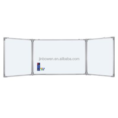 China Aluminum 3-Fold Wall Mount Board Office/Classroom/Home KBW Presentation Frame Three-Element Folding Magnetic Whiteboard For School Classroom Teaching for sale