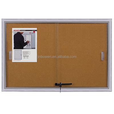 China Durable Indoor Cork Bulletin Board Silent Board Cork Board Aluminum Frame Message Table KBW Sliding Glass Door Notice For School Office Hotel for sale