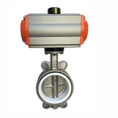 China Wholesale Custom Stainless Steel Butterfly Valve Edged Flange Soft Seal Pneumatic General Processing for sale