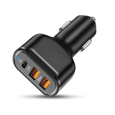 China Mobile Phone 30W 3 Ports USB Fast Car Charging PD 3.0 Car Charger 2.4A PD Quick Fast Car Charging Adapter For iPhone 12Pro Max Samsung Xiaomi for sale