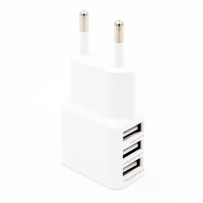 China European mobile phone factory price 5V 2.1A 3USB port s6s7s8s9s10 wall charger mobile phone charger for sale