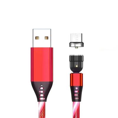 China Overflowing Magnetic Charging Mobile Phone LED Cables USB C Cable Magnet Charger For iPhone Samsung USB Type C 540 Degree for sale