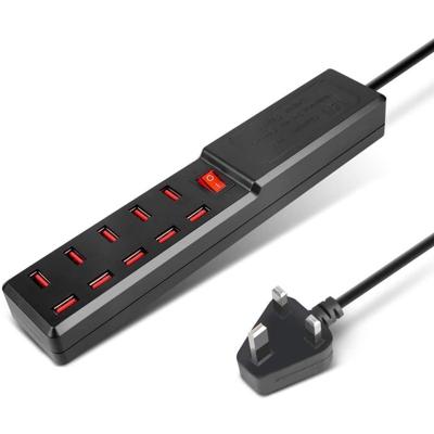 China UniversalÂ   New Product 10 Port USB Power Strip Black EU USA UK Plug USB Power Charger For Mobile Phone for sale