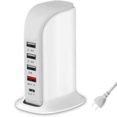 China Indoor USB Charging Station For Devices.Wall Charger Block 5 Multiple USB Ports. For apply iPhone, iPad, tablet, smartphone for sale