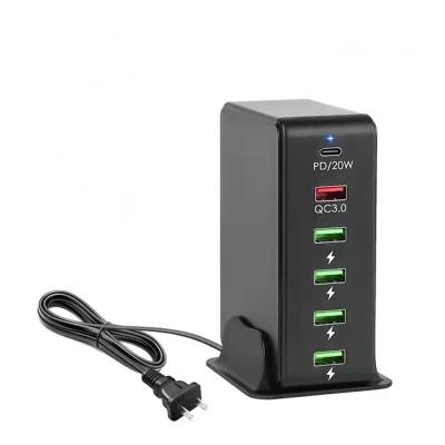 China Mobile Phone 6 Outlet Port Wall Charger Desktop Adapter For EU US AU UK Plug for sale