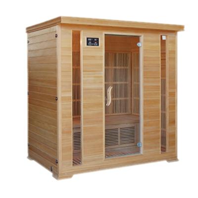 China Computer Control Panel 3 Person Detox Tourmaline Sauna Room Indoor Ozone Sauna Room Home Spa Far Infrared Portable Wooden Sauna Cabin for sale