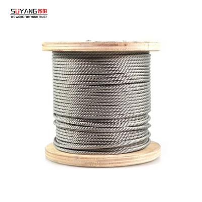 China 304 Good Hardness 7*19 Stainless Steel Wire Rope 6.0mm Stainless Steel WORKMANSHIP Cable for sale