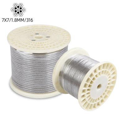 China Rope 7 * 19 6.0 mm 304 / 316 Stainless Steel Wire Rope / Non Magnetic Rope for sale