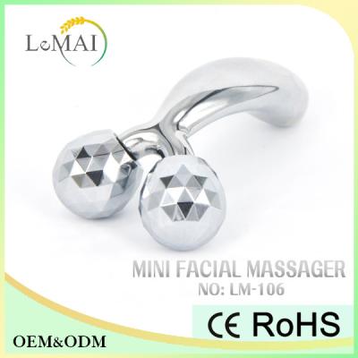 China Mini Y Shape Beauty Face Roller Massager With Chrome Plating 100*54*38mm for sale