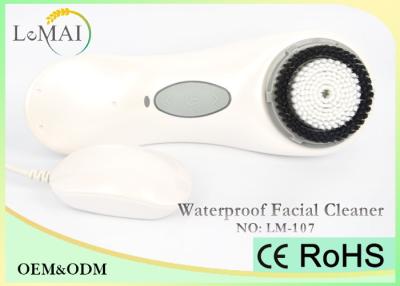 China White Ultrasonic Facial Cleanser Soft Brush for Deeply Skin Cleaning for sale