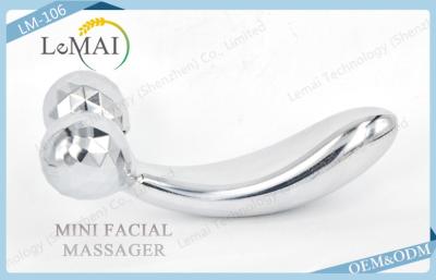 China Double Roller Beauty Mini Face Massager / Hand Held Facial Massager for sale