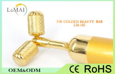 China Personal Facial Lift Vibrating Face Roller Massager / Beauty Bar 24k Golden Pulse for sale