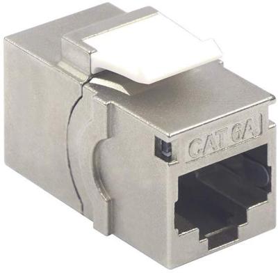 China Cat6A Zinc Alloy Keystone Female Shielded RJ45 Jack Coupler /cat6a to Female Inline Coupler for sale