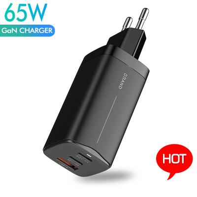 China QC3.0 High Power PD QC3.0 Portable Charger 3-Port USB GAN Fast Charge 65W Multifunctional Quick Charger Travel for sale