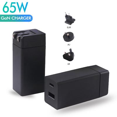 China Palladium Charger 65w GaN Charger Manufacturer Wholesales Small Quick PD3.0 USB Wall QC3.0 Type C i Phone Charger for sale