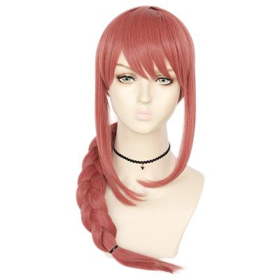 China Harajuku Wig Halloween Chainsaw Man Makima Cos Anime Wig Long Hair Synthetic Braided Ponytail Wigs With Bangs for sale