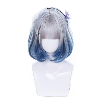 China Daily Wire Bob Short Hair Wigs Ladies Synthetic Lolita Heat Resistant Hair High Temperature Use Wigs for sale