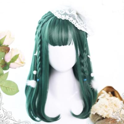 China Daily Use Harajuku Style Lolita Wig Women Heat Resistant High Temperature Wire Synthetic Hair Wigs With Bangs for sale