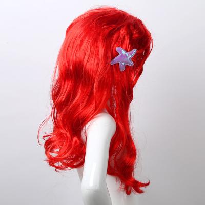 China Natural Fit Cosplay Party Girls Cute Red Curly Princess Wigs Synthetic Heat Resistant Deep Wave Wigs With Bangs for sale