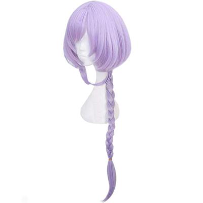 China Light Purple Harajuku Wig Halloween Party Cosplay High Temperature Wire Anime Braid Wigs For Women for sale