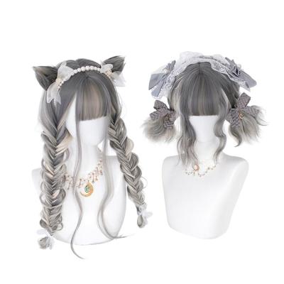 China Harajuku Lolita Party Cosplay Wigs With Multi Style Harajuku Cute Curly Synthetic Wig Heat Resistant Bangs for sale