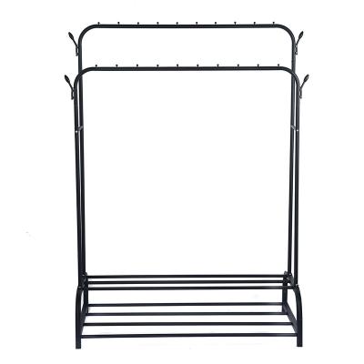 China YPG Rack Multifunctional Factory Direct Double-Layer Shoe Rack Double Pole With Tree Branches Metal Shelf Storage Boxes Holding Clothes Rack Hanger for sale