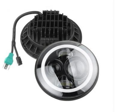 China 45W 30W Die-Casting Aluminum Housing High Low Beam Around 7inch DRL Halo Ring Angel Eye LED Headlight, 7