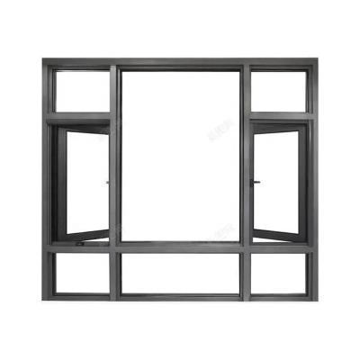 China Folding Screen Sound Insulation Double Tempered Glass Villa Home Manual Aluminum Swing Window for sale