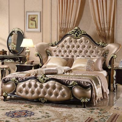 China Factory Wholesale Direct European Wooden Bedroom Furniture (Others) King Size Leather Bed Bedroom Furniture Adjustable for sale