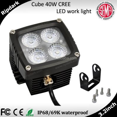 China CNC'd 6063 Aluminum Alloy RUN-D 40W 4 CREE XML Spot LED Driving Lights+ Brackets For Car Truck for sale