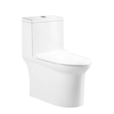 China Automatic Operation Popular Sanitary Ware Toilet Ceramic Siphon One Piece Toilet Bowl Indoor Toilet For Bathroom for sale