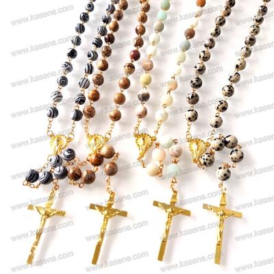 China New Design Religious Fashion Jewelry Catholic Gemstone Bead Rosario, Gemstone Jewelry, Rosario Collana for sale