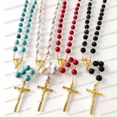 China Religious High Quality Fashion Crafts Catholic Gemstone Bead Rosario, Gemstone Jewelry, Rosarios Grandes for sale