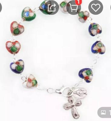 China Religious Handmade Colorful Prayer Rosary Fashion Ceramic Bead Bracelet, Rosary Cloisonne Beads for sale