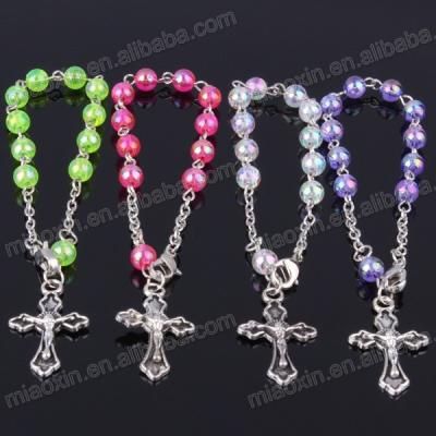 China Religious Plastic Material 6mm Mens Rosary Bracelet Cheap Beads for sale