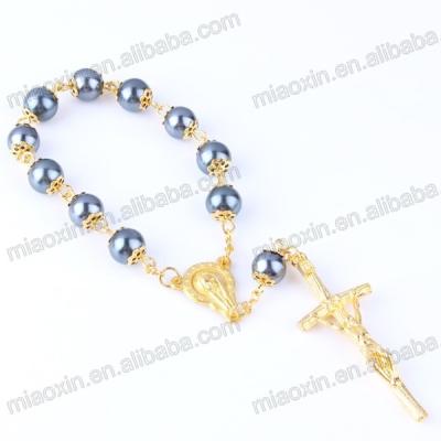 China Gold Religious Hot Selling Hematite Religious Bracelet, Catholic Gold Bead Bracelet Beads for sale