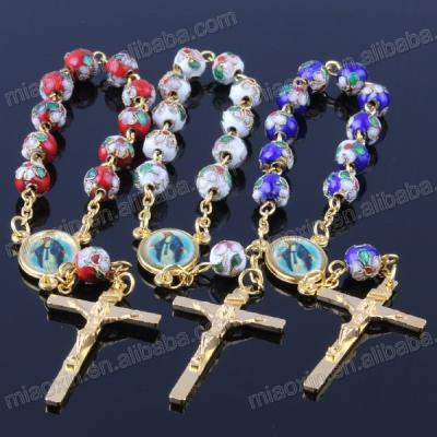 China Religious Handmade Colorful Prayer Rosary Fashion Ceramic Bead Bracelet, Rosary Cloisonne Beads for sale