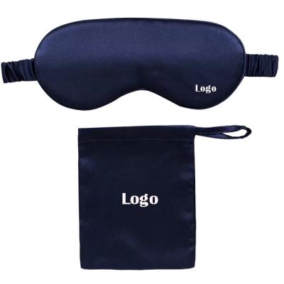 China Custom Logo Embroidered 19MM Mulberry Silk Eye Mask Sleep Home Fashion Cover Set With Silk Pouch for sale