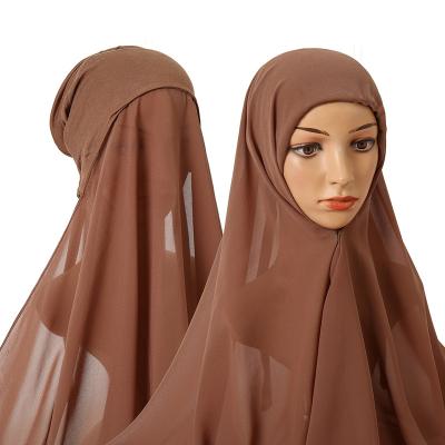 China Comfy Hot Selling Hood RISING BOOOGE Head Scarf Set Muslim Chiffon Hijab for sale