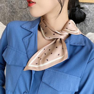 China Double Sides Print BOOOGE 100% Silk Solid Fabric Women's Silk Bribbon Crepe Shoulder Bribbon Neck Neck Scarf Headband for sale