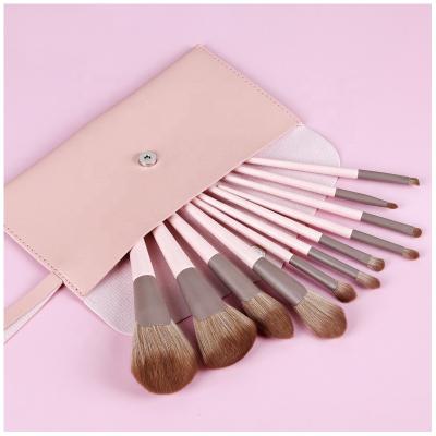 China Silky Soft 11pcs OEM Customized Makeup Brushes Kit Custom Logo Matte Makeup Synthetic Travel Brush Set With Bag for sale