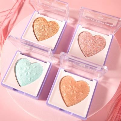 China Texture Glitter Highlighter Bar Waterproof Soft Powder Shimmer Highlighter Pressed Chime Luster for sale