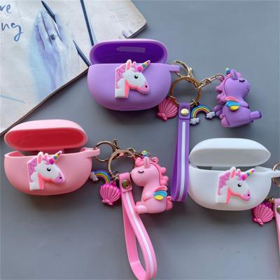 China For Cute 3D Earbuds Cartoon Unicorn Silicone Case For Beats Studio Buds, Stylish Animal Head Chain Earphone Cover Skin For Beats Studio Buds for sale