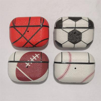 China PU Basketball Football Leather Case For Airpods Pro Cool Designer Protective Football Hard Case For Airpods 1&2, PU Basketball Football Leather Case For Airpods Pro for sale