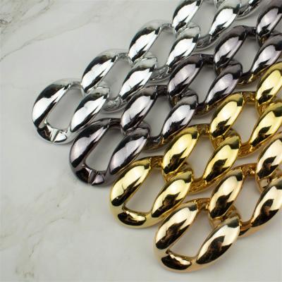 China Bag Accessories Charms 45*65mm Jewelry Accessories Gold Sub-Ring Chain Buckle UV Electroplating Open Ring For Eyeglass Chain, Jewelry Making for sale