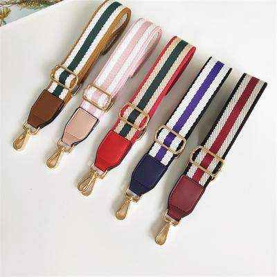 China Suit for Guitar 3.8CM Wide Adjustable Jacquard Woven Handbag Straps, Multicolor Striped Handbag&Purse Wide Strap Guitar Style Replacement Strap for sale