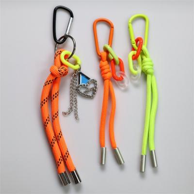 China With metal car accessories and motorcycle key chain, fashionable braided rope key chain tag, rope strap armor key chain key ring for sale