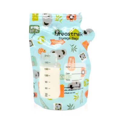 China Barrier plastic 210ml bpa free breast milk storage bag with zipper for sale